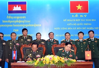 កិច្ចសហប្រតិបត្តិការរវាងក្រសួងការពារប្រទេសវៀតណាម-កម្ពុជាស៊ីជម្រៅក្នុងឆ្នាំ២០១៤